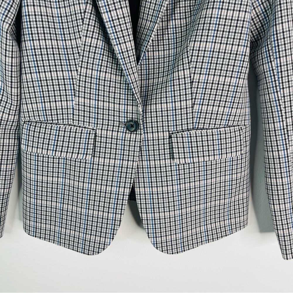 NEW A New Day blue grey white pink check plaid preppy academia blazer 2 - Picture 3 of 7